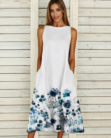 Denique - Vintage-inspiriertes Midikleid – Blau