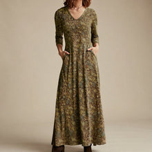 Adeline - Vintage-Kleid mit langen Ärmeln – Braun
