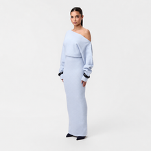 Tahlia - Elegantes Maxikleid mit einseitigem Träger – Blau