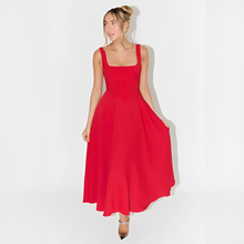 Yarabelle - Schickes Träger-Midi-Kleid – Rot