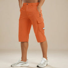 Cedrik - Dehnbare Cargo-Shorts – Orange