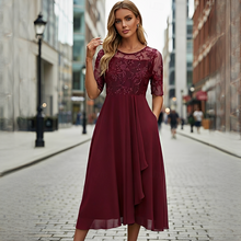 Victoria - Elegantes Sommerkleid mit Spitzen – Rot