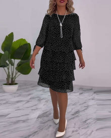 Tilly - Gepunktetes Schichtenkleid – Schwarz