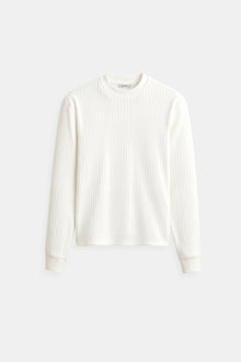 Luca | Feinripp-Langarmshirt für Herren – Minimalistisch & Vielseitig – Weiß