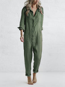 Langärmeliger Jumpsuit für Frauen – Grün