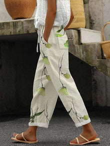 Leinenhose mit Blumenmuster | Lässig & Sommerlich | Bequemer Schnitt – Stil 1