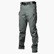 Herren Cargohose mit Stretchbund und Cargo-Taschen für Sommer – Graugrün