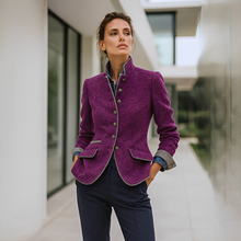 Valerie - Elegante Stehkragenjacke – Lila