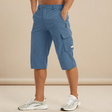 Cedrik - Dehnbare Cargo-Shorts – Blau