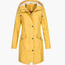 Kapuzierter Parka mit Taschen für Damen – Gelb