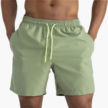 Herren Badeshorts mit Kordelzug und Seitentaschen – Grün