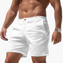 Herren Sommer Shorts mit Seitentaschen und Umschlagsäumen – Weiß