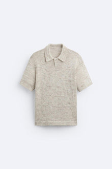 Lässiges Strickpolo im Vintage-Look – Sand