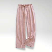 Weite Stoffhose mit Karomuster | Elastischer Bund | Lässiger Komfort – Rosa