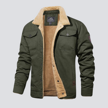 Klassische Utility-Jacke mit kuscheligem Sherpa-Futter für Männer – Grün