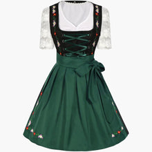 Besticktes Dirndl kleid mit Schürze für Damen - Oktoberfest 2025 – Grün