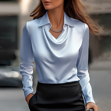 Chiara - Trendige Langarmbluse – Blau
