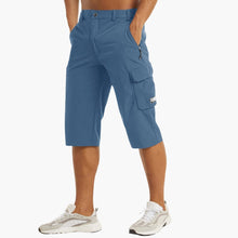 Herren Bermuda Cargo Shorts mit Taschen für Sommer Outdoor – Hellblau