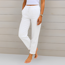 Audrey - Bequeme Hosen mit Kordel – Weiß
