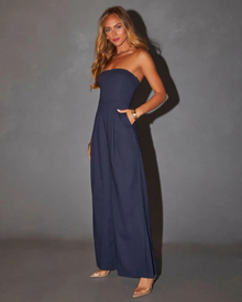 Sofia Damen trägerloses Bodysuit – Marineblau
