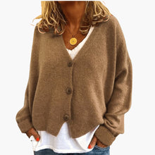Gwen – Langärmelige Strickjacke – Khaki