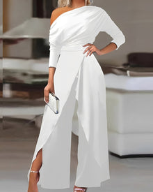 Carla - Stilvoller, locker sitzender Jumpsuit für Damen – Weiß