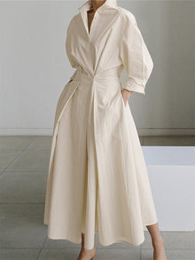 Mathilde | Zeitlose Lange Kleid – Beige