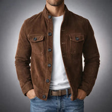 Heriberto – Bequeme Wildleder Jacke – Dunkelbraun