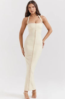 Elegantes Maxikleid | Figurbetonte Passform | Zeitlose Eleganz – Beige