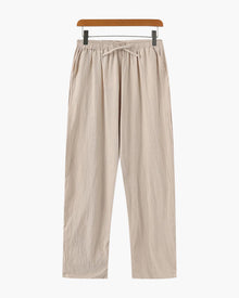 Jose | Loose Fit Sommer Leinenhose mit Kordelzug – Beige