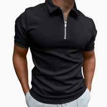 Simon | Herren-Poloshirt mit Reißverschluss – Schwarz