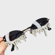 Felicity - Modische Sonnenbrille mit Kristallverzierungen – Schwarz