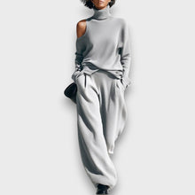 Narella – Modernes Strickset mit Cut-Out-Detail – Grau