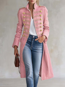 Latia – Langarmmantel Mit Stehkragen – Rosa