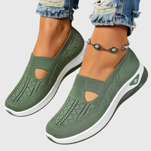 Frieda | Damen Atmungsaktive Slip-On Strick Sneakers – Grün