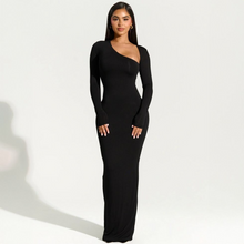 Katheryn - Langärmliges figurbetontes Kleid – Schwarz
