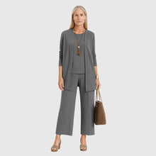 Kirsten | Damen Minimalistisches Dreiteiliges Lounge Set – Grau