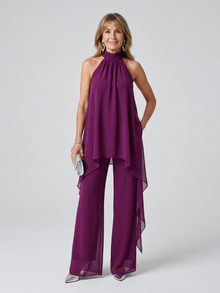 Bearim | Halter Neck Asymmetrisches Tunika-Set – Lila