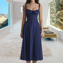 Lumivita™ – Elegantes Damen Sommerkleid – Dunkelblau