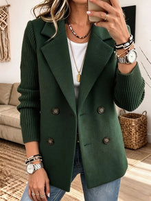 Winchell - Stylische Herbst Jacke Mit Gestrickten Ärmeln – Grün
