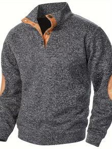 Kashyap – Sweatshirt mit Stehkragen Und Langen Ärmeln – Dunkelgrau