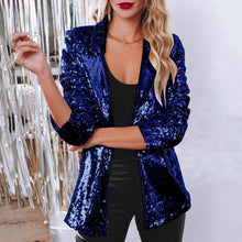 Deitra - Eleganter Blazer-Anzug mit funkelnden Pailletten – Blau