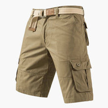 Herren Cargo Shorts mit Reißverschluss und vielen Taschen – Armygelb