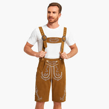 Lederhose mit Hosenträgern für Herren - Oktoberfest 2025 – Hellbraun