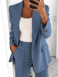 Elegantes Blazer-Set für Damen – Hellblau