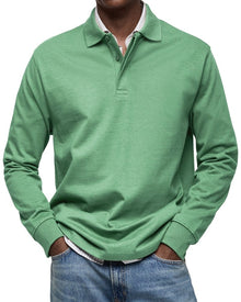 Felix | Luxus Langarm-Poloshirt – Grün