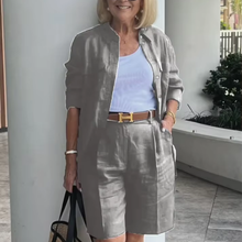 NAÏS – DAS SOMMERSET AUS CARDIGAN & SHORT FÜR STILVOLLE LÄSSIGKEIT – Grau