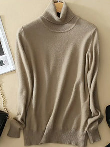 Klassischer Damen Rollkragenpullover – Khaki