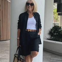 NAÏS – DAS SOMMERSET AUS CARDIGAN & SHORT FÜR STILVOLLE LÄSSIGKEIT – Schwarz