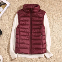 Bettina | Damen Warme Winter Steppweste – Dunkelrot